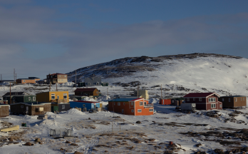 Wide shot of Iqaluit, Nunavut