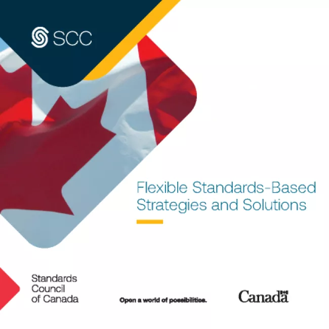 Canadian flag in diamond shape with SCC logo