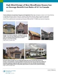 Executive summary text with wind-damaged houses