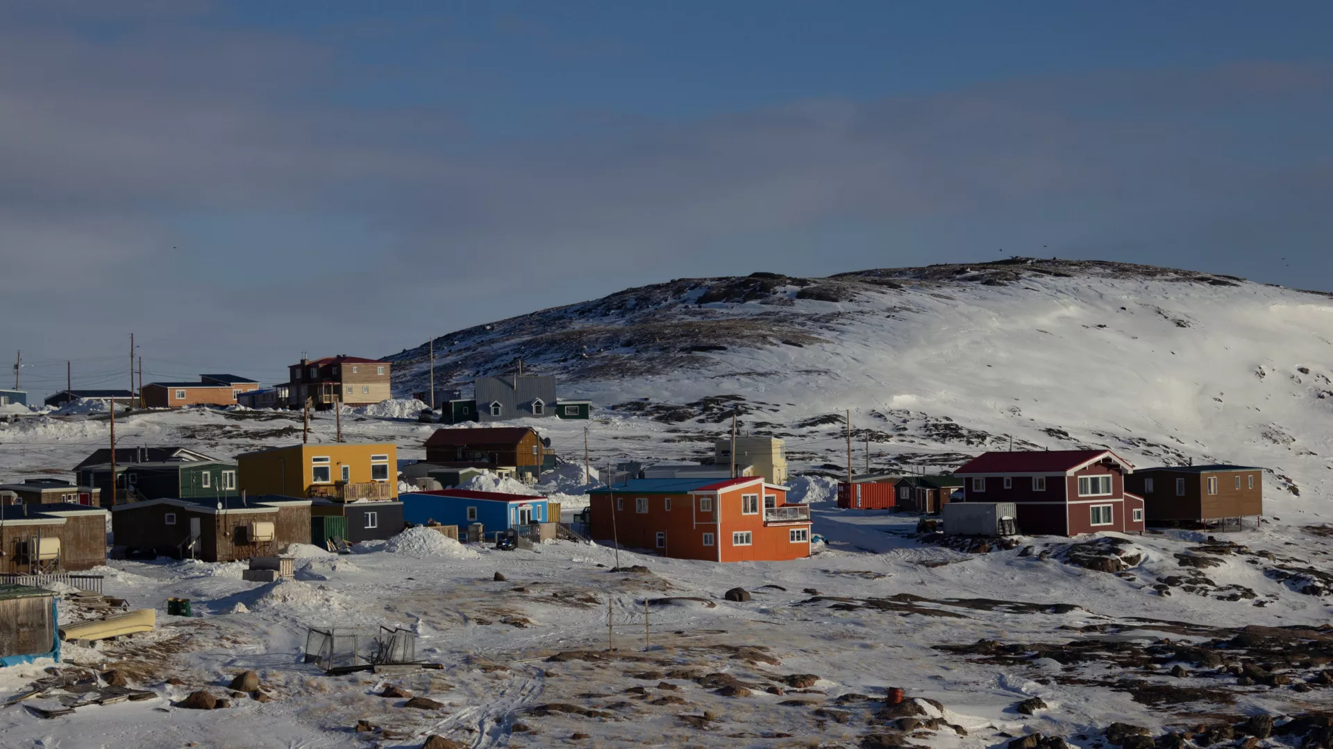 Wide shot of Iqaluit, Nunavut