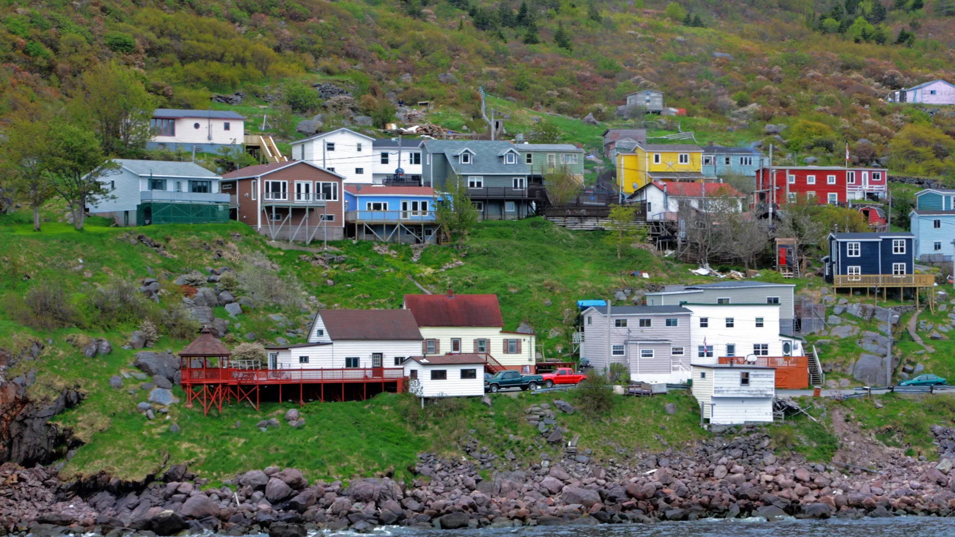 Aerial view of rural town on the east coast